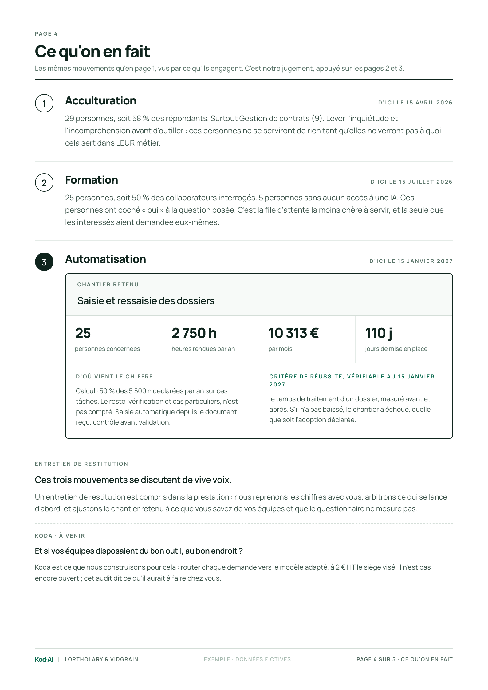 Rapport, page 4 : ce qu'on en fait